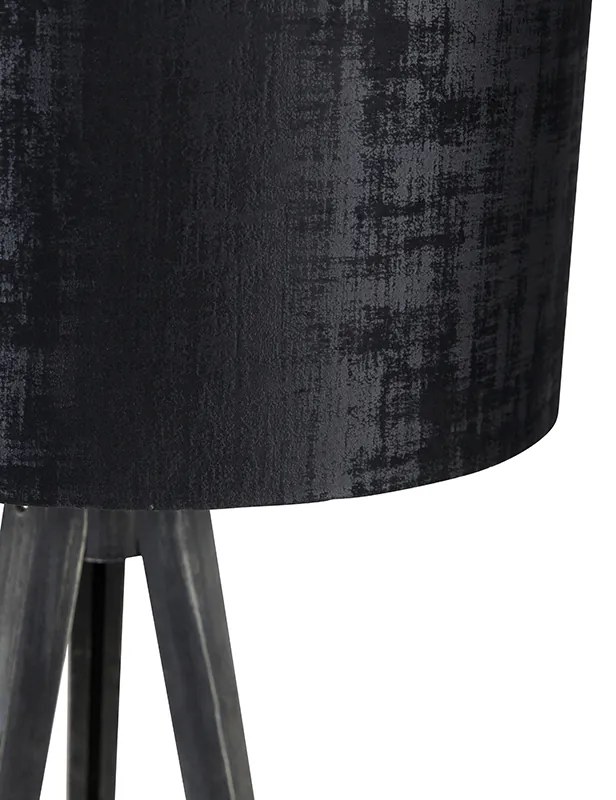 Lampă de podea cu trepied negru cu abajur negru 50 cm - Tripod Classic