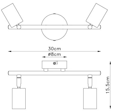 Globo 54008-2 - Lampă spot MARTHA 2xE27/60W/230V