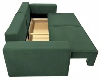 Canapea extensibilă 3 locuri cu spațiu de depozitare RONDA, verde