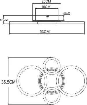 Plafoniera LED design circular LORETTA cafenie