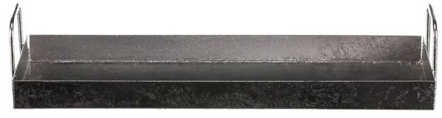 Tavă metalică cu mâner dreptunghiulară, argintie,36 x 16 x 7 cm