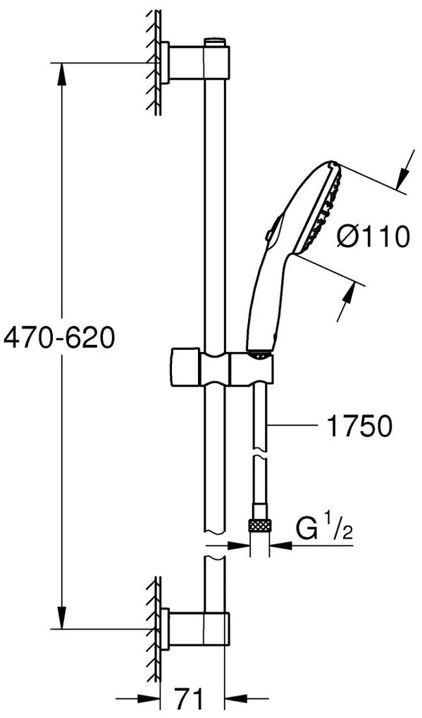 Grohe Vitalio Start set de dus perete negru 279482431