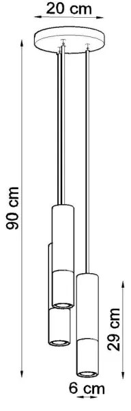 Lustră pe cablu LOOPEZ 3xGU10/40W/230V rotundă neagră/cupru Sollux SL.0949