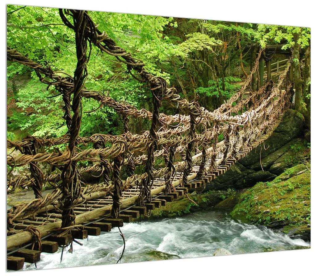 Tablou cu poduleț prin râu de munte (70x50 cm), în 40 de alte dimensiuni noi