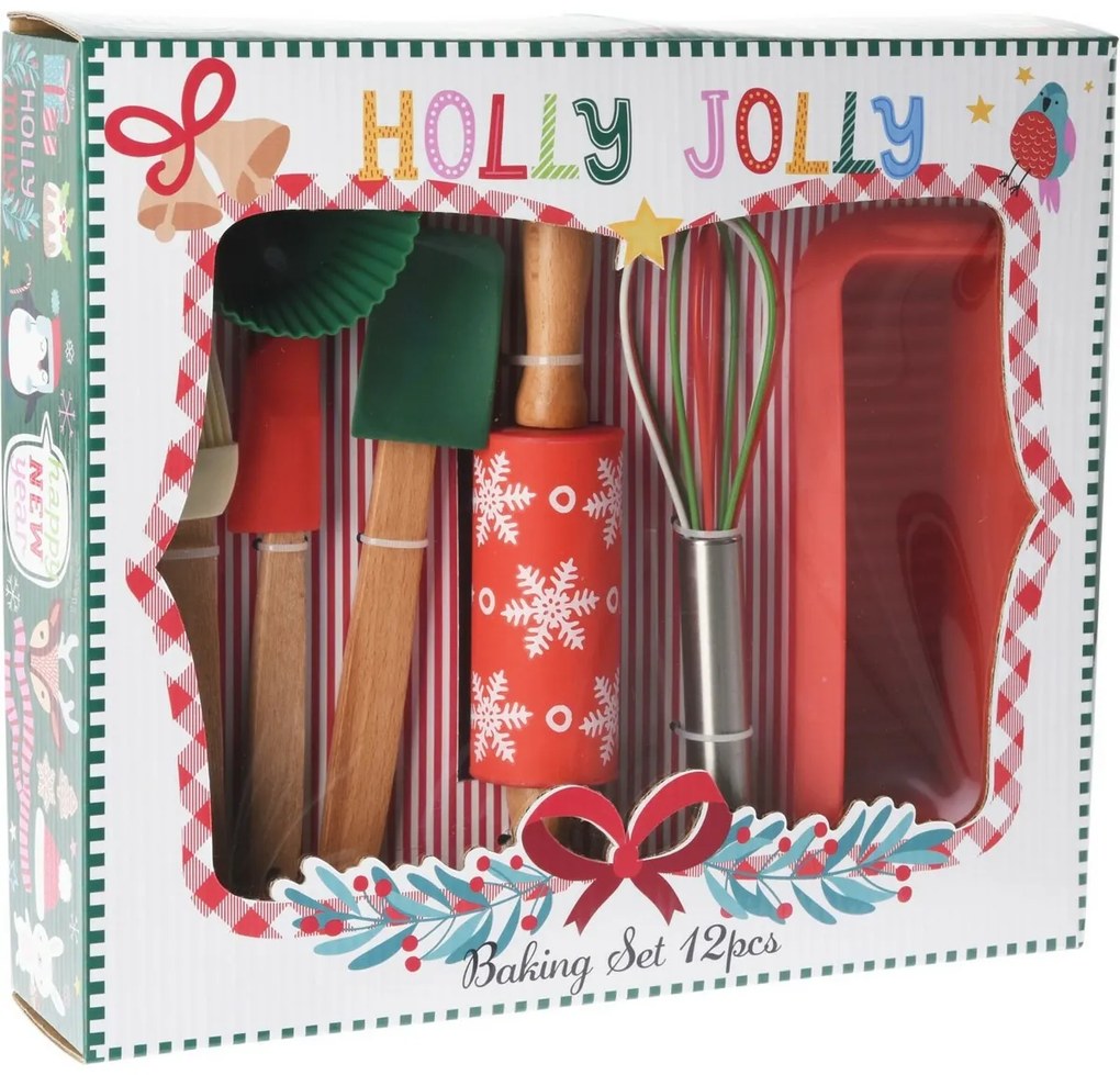 Set de 12 piese pentru copt Holly Jolly pentrucopii, 31 x 27 x 7,5 cm