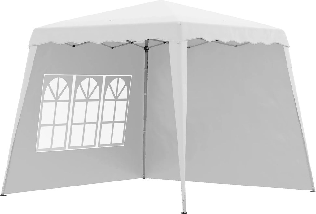 Outsunny Pavilion Pliabil UV50+ cu 2 Părți Laterale Stâlpi Oblici Geantă Transport | Aosom Romania