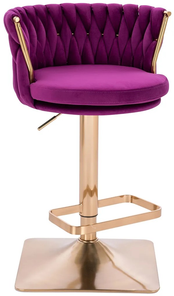 HR450KW Scaun Fuksja din Catifea cu Bază Aurie