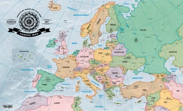 Harta răzuibilă Europei