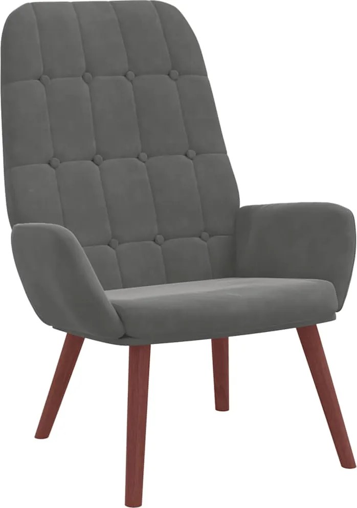 vidaXL Scaun de relaxare, gri închis, catifea