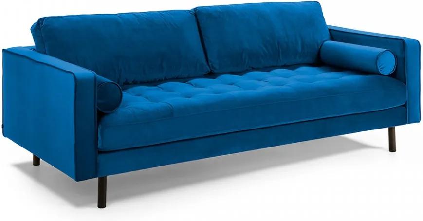 Canapea albastra din catifea 180 cm Bogart La Forma