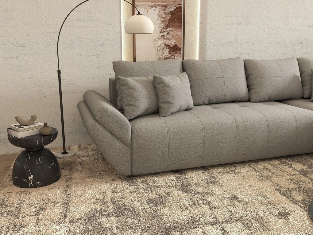Colțar extensibil dumonde cu ladă de depozitare si sezut confortabil din spuma high-density, Berlin XL Enjoy Grey 350x185 cm II