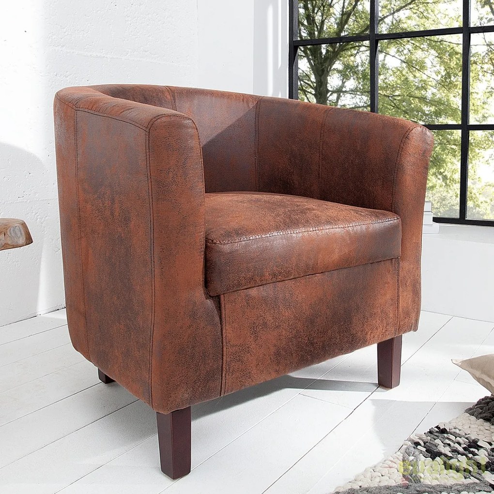 Fotoliu elegant si confortabil cu tapiterie din microfibra Hemingway, whisky braun A-38475 VC