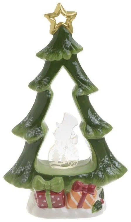 Decoratiune ceramica Craciun cu lumina