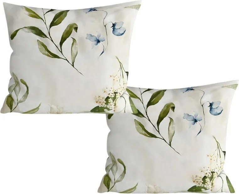 Set 2 huse decorative pentru perne din microfibra KARDA 45x45 cm, alb