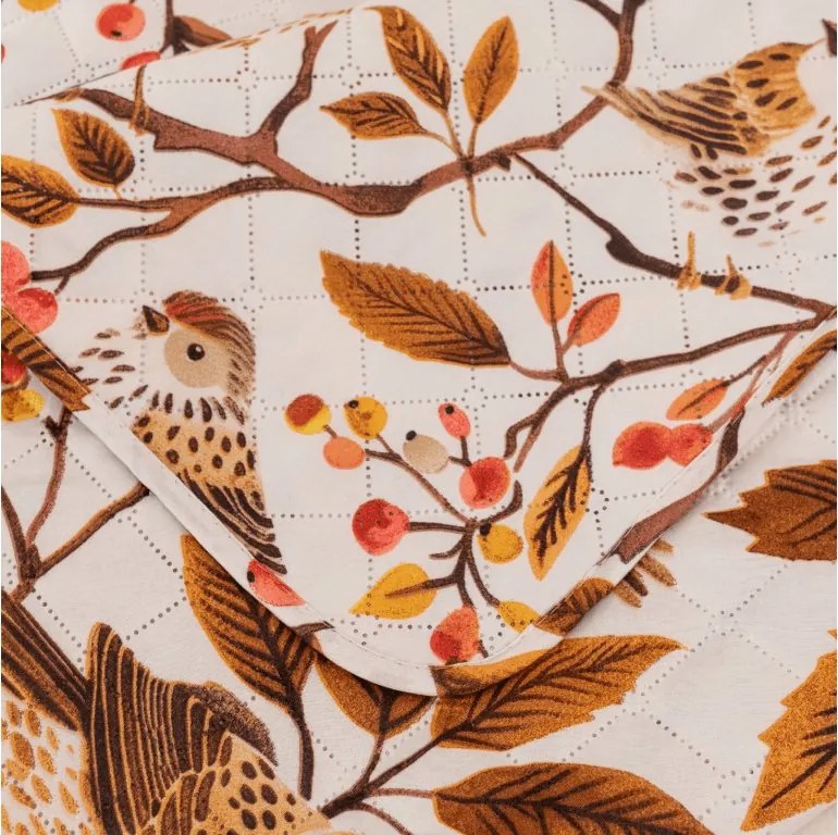 Cuvertura de pat BIRDS PUMPKIN, maro Dimensiune: 170 x 210 cm