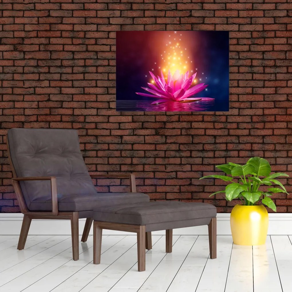 Tablou cu lotus pe apă (70x50 cm)
