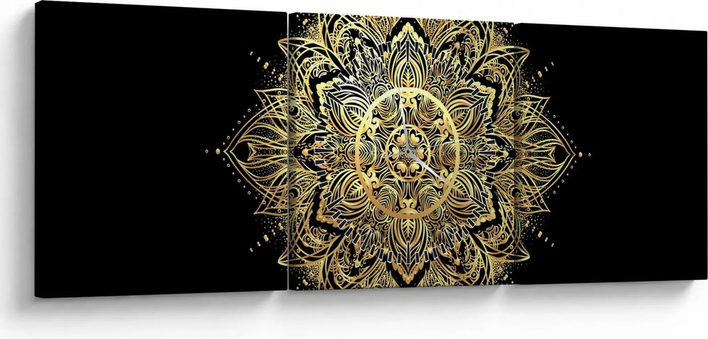 Tablou - Mandala bogăției (cu ceas) (90x30 cm)