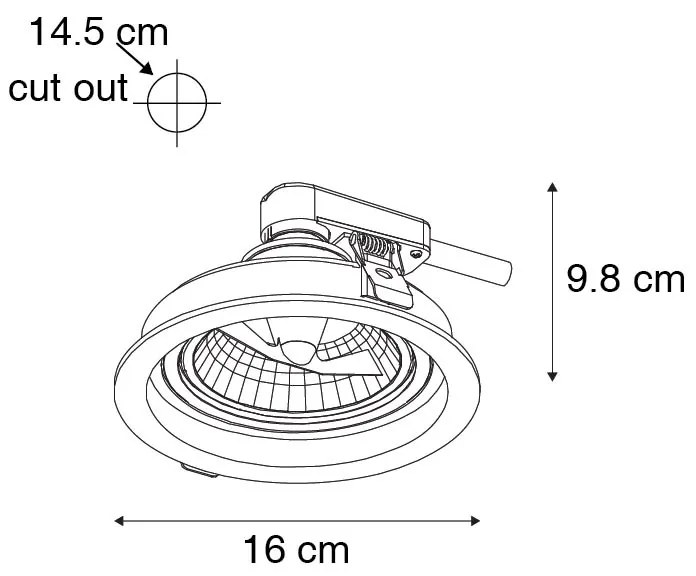 Set de 6 spoturi încastrate rotunde, reglabile, albe - Chuck 111