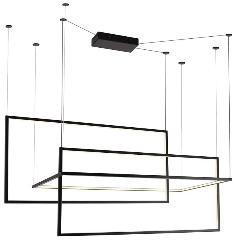 Lustra LED dimabila, XXL suspendata design modern GEOMETRIC negru P0271D MX