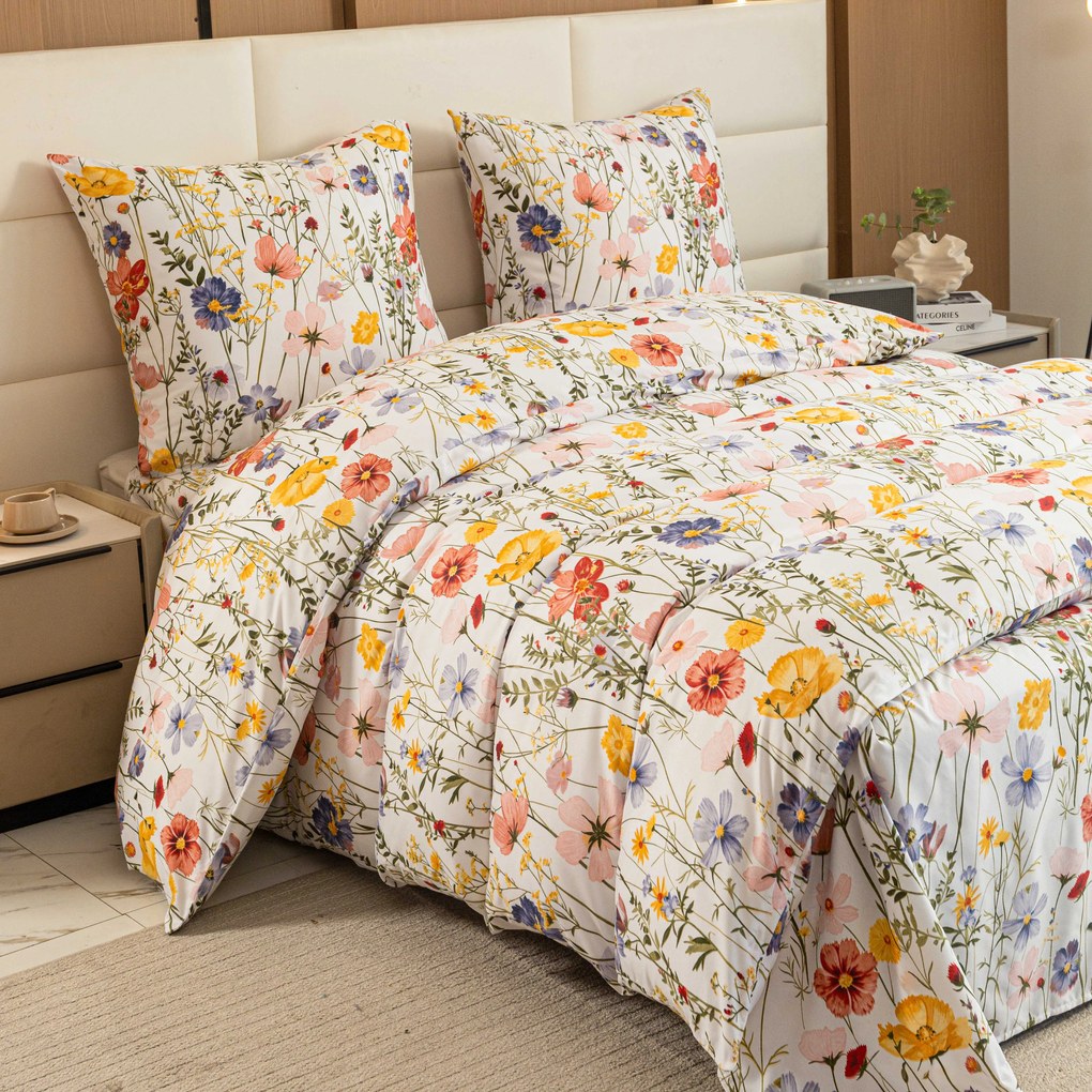 Lenjerie de pat din microfibra WILDFLOWERS colorata Dimensiune lenjerie de pat: 2 buc 70 x 90 cm | 200 x 220 cm