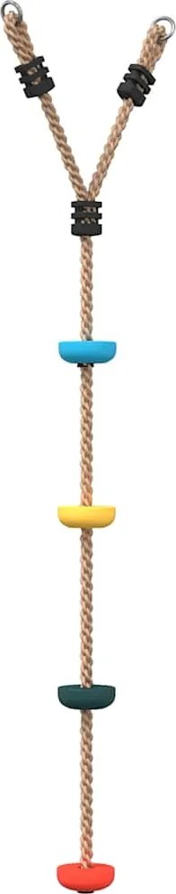 vidaXL Leagăn cu funie și disc pentru copii, cu 4 trepte, multicolor