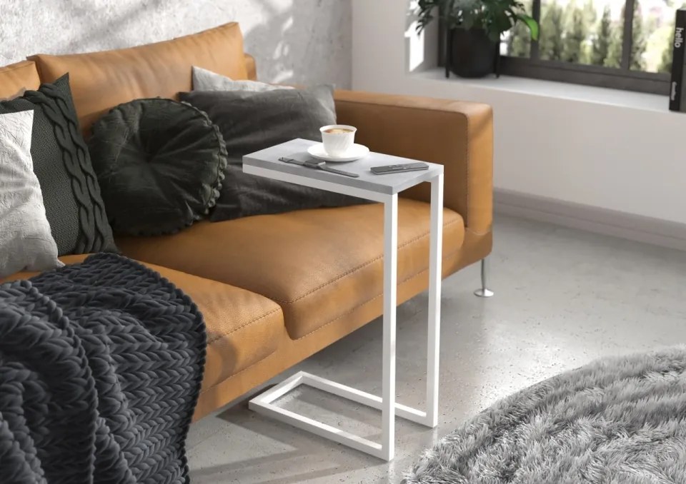Masuta cafea, SPARK, ADRK Furniture (Culoare: Alb / Gri)
