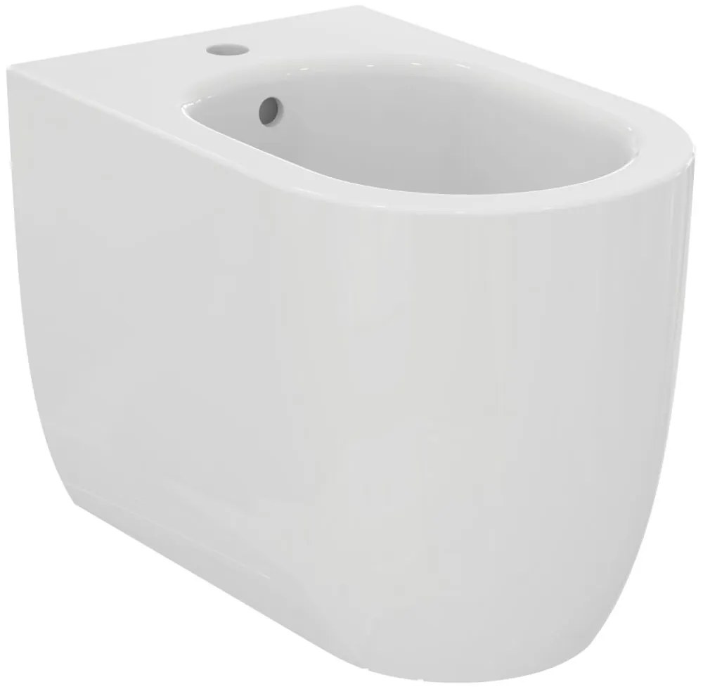 Bideu cu montare pe podea, 355x560 mm, cu preaplin, orificiu pentru baterie, alb