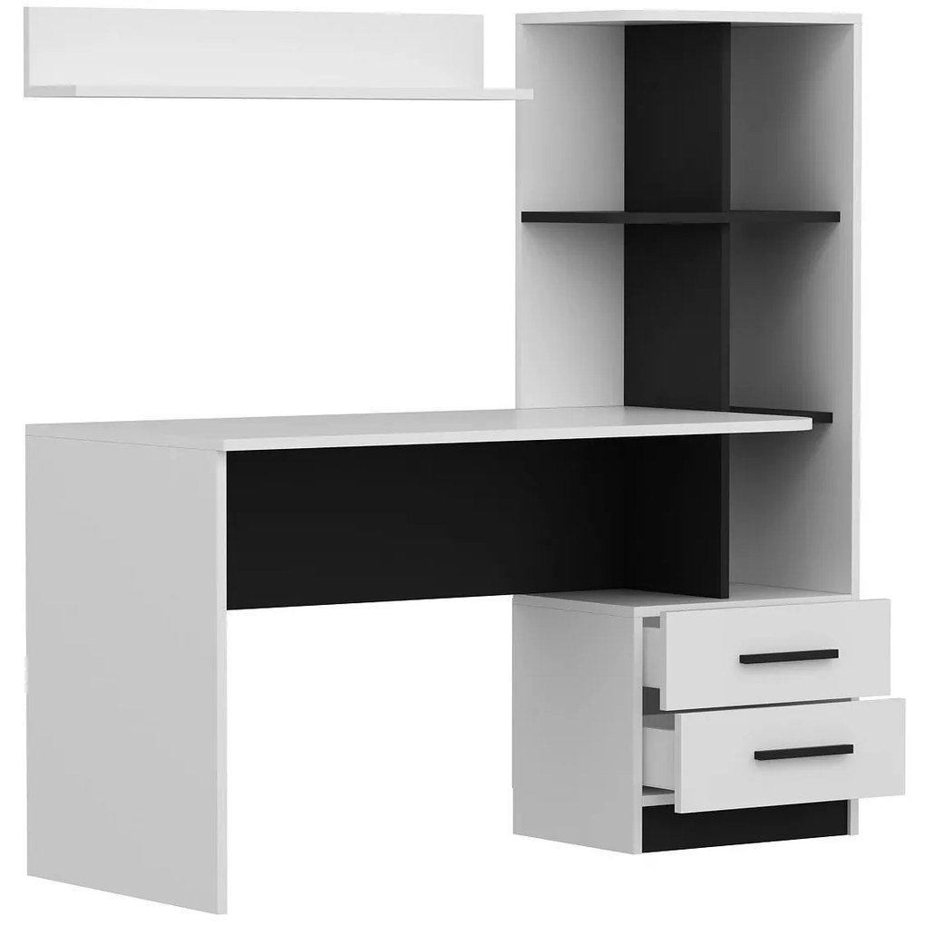 Masă PC Aslan (Alb + Negru). 1088786
