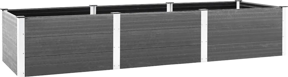 vidaXL Strat înălțat de grădină, gri, 300x100x54 cm, WPC