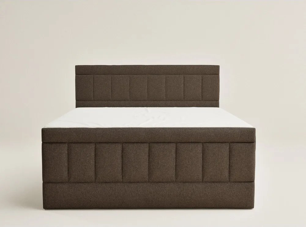 Pat boxspring maro cu spațiu de depozitare 160x200 cm Caya – Maison de Rêve