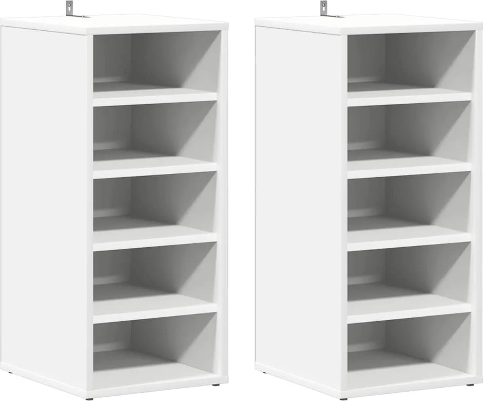 vidaXL Pantofare, 2 buc., alb, 31,5x35x70 cm, PAL