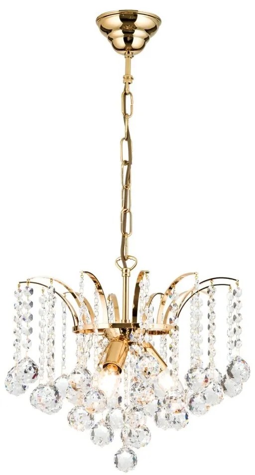 Candelabru cristal Asfour design lux KRISTALL KLASSISCH 3L gold/clear