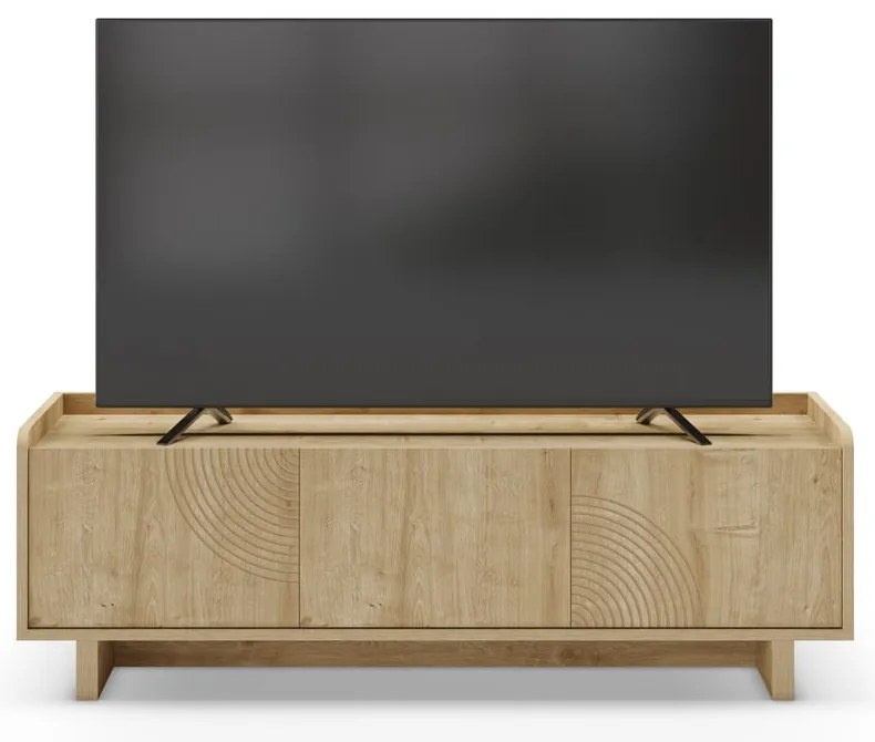 Comodă TV în culoare naturală cu aspect de lemn de stejar 140x45x40 cm Daira – Marckeric