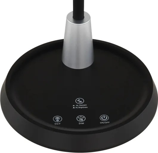 Globo 58496S - Lampă de birou LED tactilă reglabilă KIRK LED/12W/230V, neagră