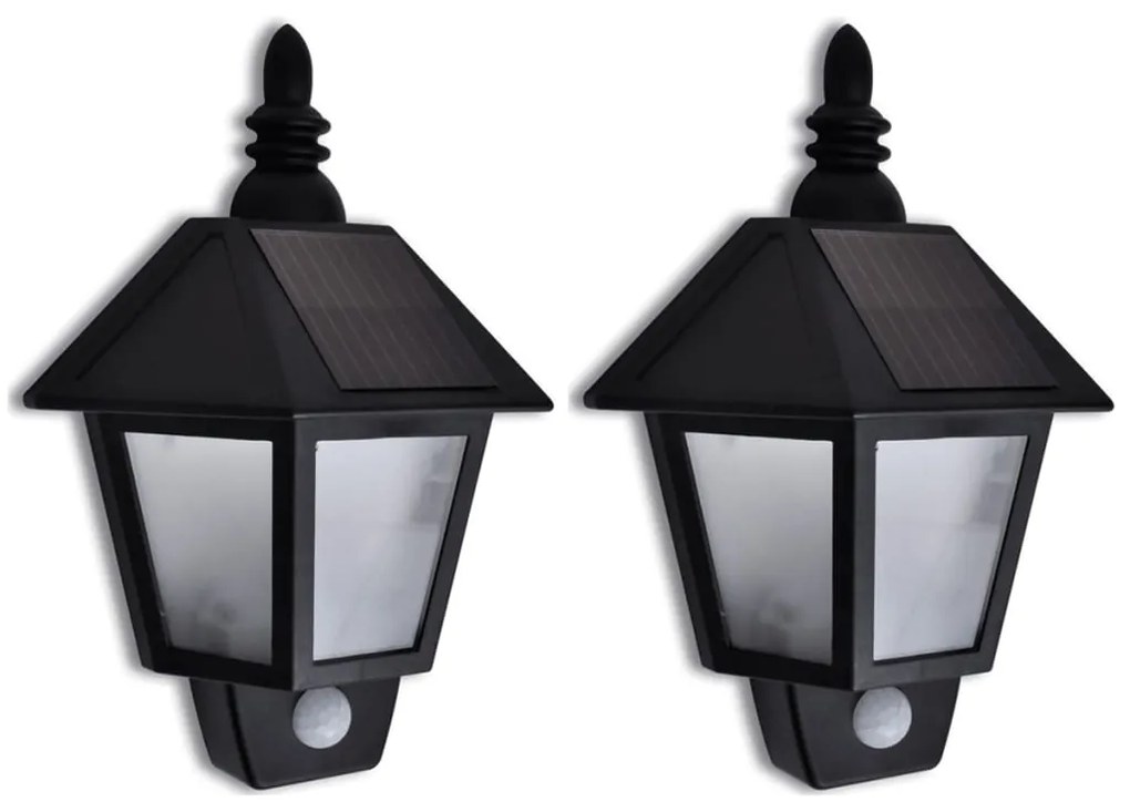 Lampă solară de perete cu senzor de mișcare, 2 buc.