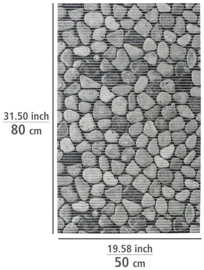 Covoraș de baie gri din plastic 50x80 cm Sassi – Wenko