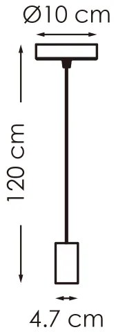 Lustră pe cablu SAGA 1xE27/40W/230V alamă