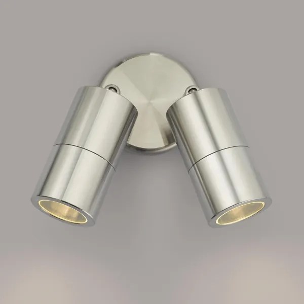 Där Lighting ORT0968 - Aplica LED de exterior ORTEGA, spot montat pe perete, 2xGU10/5W/230V, IP65, cromat