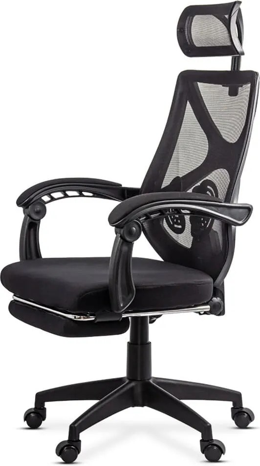 OFF 636 negru - scaun ergonomic din mesh cu suport picioare