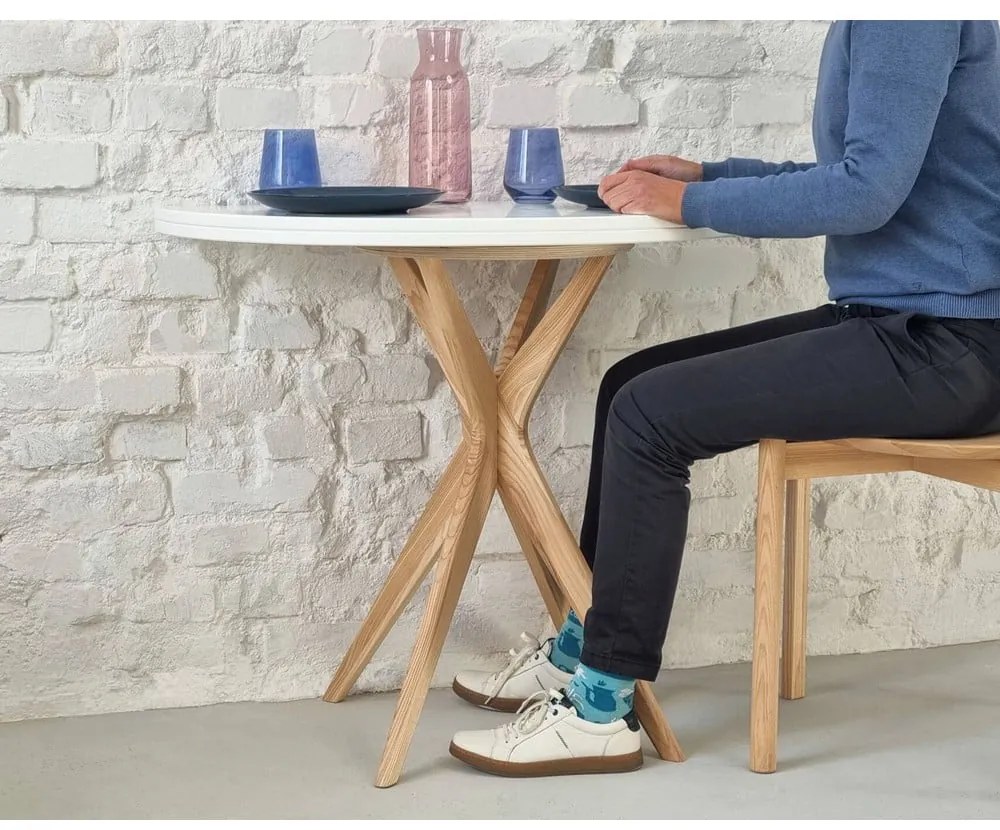 Masă de dining rotundă extensibilă 65x90 cm Jubi – Ragaba