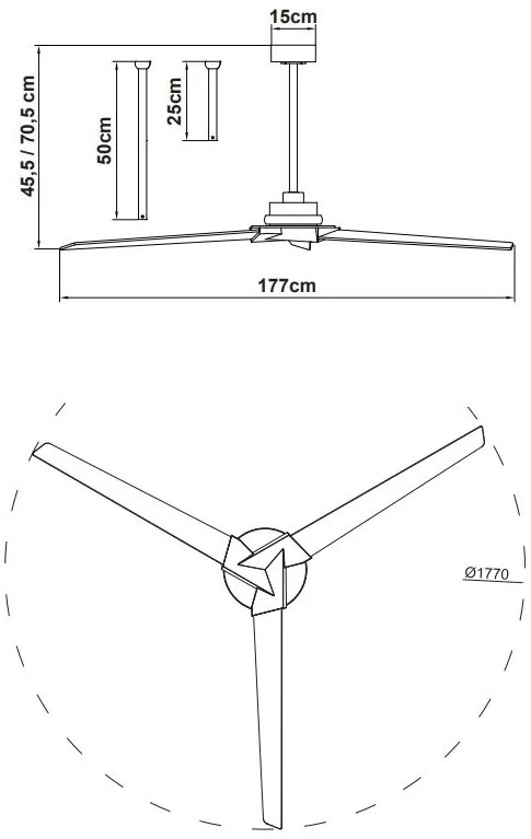 Lustra LED, Ventilator cu telecomanda, IP44, BRISA MA-8723