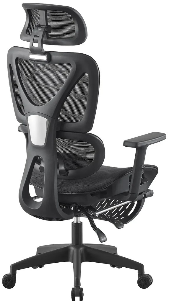 RESIGILAT- RIGACHAIR PRO Scaun ergonomic, sezut translatie, cotiere 2D, tetiera 2D, recliner 155°, suport picioare, Full Mesh, Negru