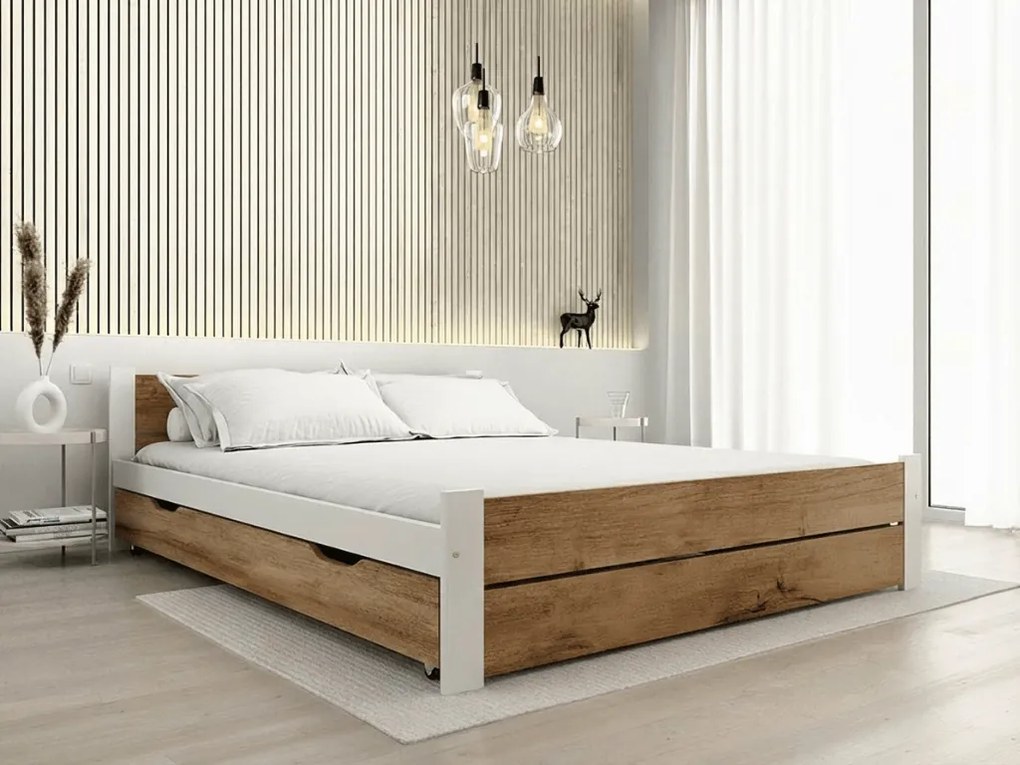 Cutie de depozitare sub pat 200 cm, stejar artisan