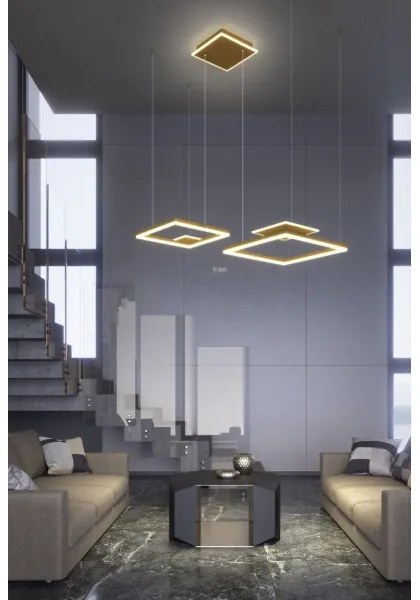 Redo 01-2615 - Lustră LED dimmabilă suspendată pe cablu SIGUA LED/137W/230V CRI 90, auriu