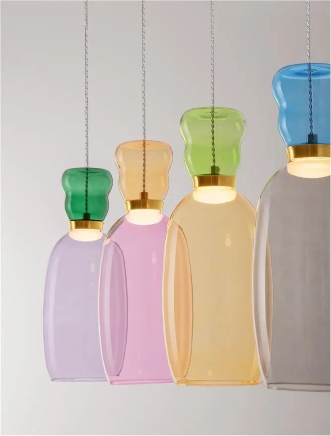 Lustra cu 4 pendule LED design modern Pluma multicolor