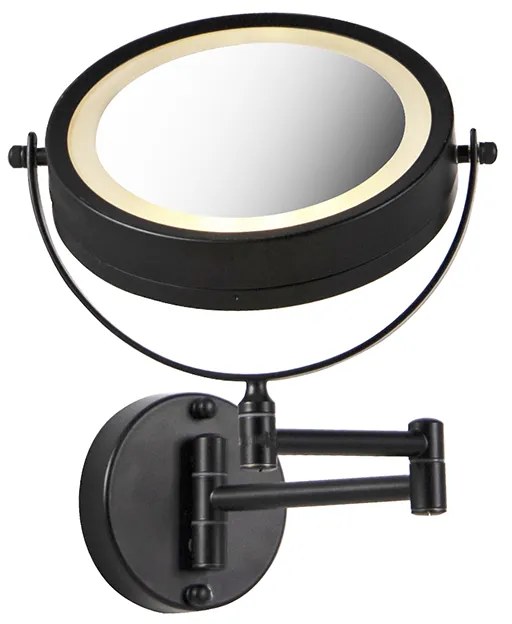 Oglinză de baie de design neagră, inclusiv LED reglabil IP44 - Vicino