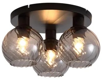 Searchlight 44521SM - Plafonieră RADIANCE, 3 x E27, 60 W, 230 V, Ø 37,5 cm, neagră