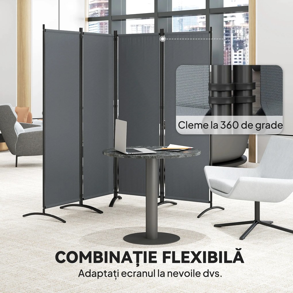 Outsunny Paravan Pliabil de Divizare Camera din 4 Panouri | Aosom Romania