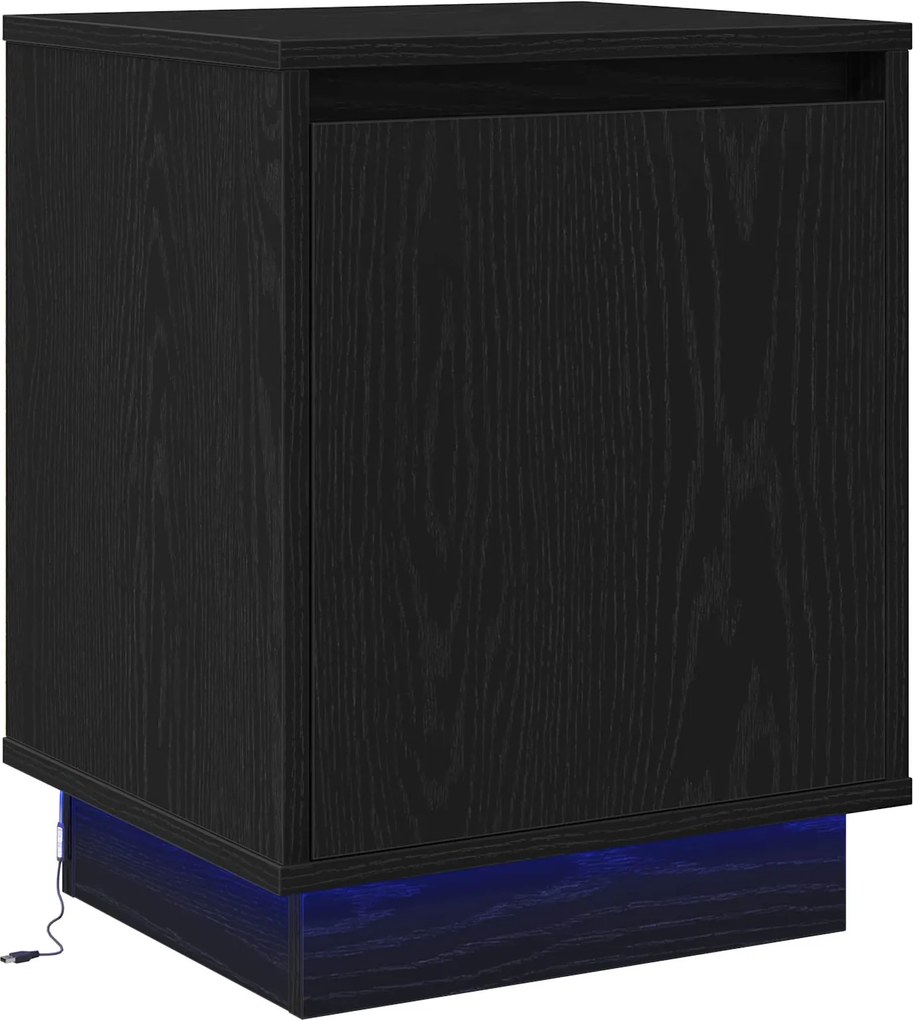 vidaXL Dulap de noapte Stejar Negru 39 x 34,5 x 50 cm Lemn compozit