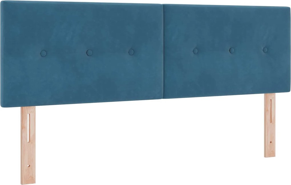 vidaXL Tăblie LED cu benzi LED Manual albastru 160 cm Catifea